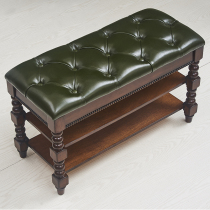 Shoe-shoe changing shoes stool Shoes Cabinet American Solid Wood Leather Stool with stool European-style assembled storage stool can sit on a shoe stool