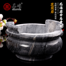 Black granite with ear marble incense burner household indoor cemetery sacrificial stone ornaments agarson outdoor offering