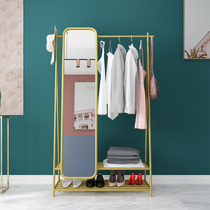 Hangers Floor-to-ceiling bedroom net red light luxury coat rack Simple hangers Simple with mirror Household full body fitting mirror