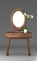 Blue bird walnut round wood q-w151 makeup table with makeup mirror