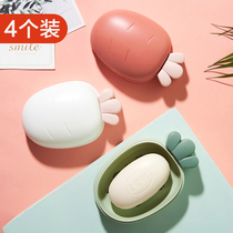 Household cartoon cute soap box plastic drainable soap box creative pattern soap box rack bathroom storage box