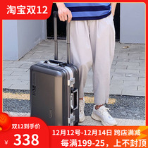 Luggage mens aluminum frame tie rod suitcase 24 inch universal wheel silent large capacity password box student boarding case