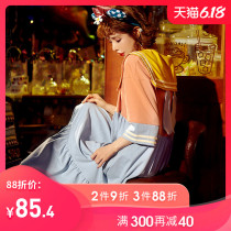 Summer cotton nightdress women's summer thin short sleeve splicing Japanese department lovely college style Princess home clothes pajamas