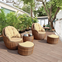 Nordic Outdoor Leisure Vine Choreography Table And Chairs Patio Garden Balcony Net Red Slob Chair Living-room Tea Table Three Sets Double