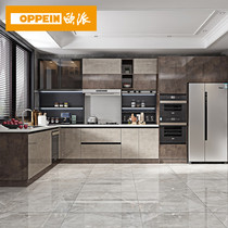 Oupai cabinet customized overall kitchen cabinet household economy kitchen cabinet quartz stone table assembly prepayment