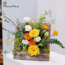 Peacetime French modern simple square large D wooden waterproof breeding flowerpot fleshy culture container