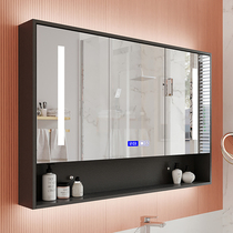  Smart storage mirror cabinet Bathroom mirror Bathroom mirror Touch screen wall-mounted led bathroom mirror with light Anti-fog mirror