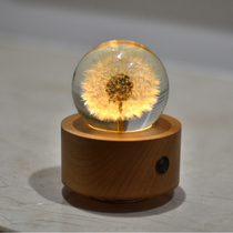 Dandelion specimen crystal ball eight music box ornaments for girlfriends Valentines Day New Year birthday gift