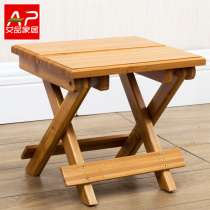 Nanzhu folding stool portable outdoor Maza fishing chair train small bench solid wood stool home Adult