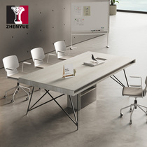 Conference table long table brief modern meeting room Small 8 people in talks Strip Simple Meeting Desk Chair Combination