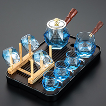 Glass tea set home kung fu tea cup teapot small tea table simple living room office meeting guest tea supplies