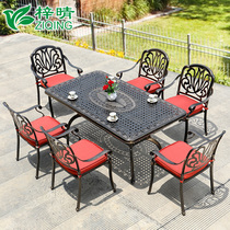 Outdoor Table And Chairs Patio Outdoor Cast Aluminum Table And Chairs Balcony Five Pieces Of Iron Art Garden Casual Barbecue Table And Chairs Combination