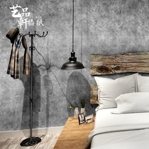 Retro nostalgic industrial wind cement gray wallpaper dark gray plain living room barber shop clothing store background wall wallpaper