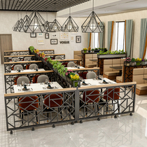  Catering wrought iron key body room partition decoration flower rack low wall fence pole Half restaurant green flower basket screen customization