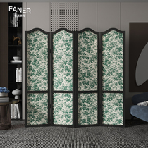Nordic net red solid wood screen folding mobile partition Living room Bedroom door occlusion home modern simple customization