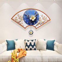Fan-shaped clock wall clock living room Chinese style creative trend wall-hanging watch Simple atmosphere household fashion watch Chinese style