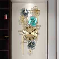 Clover restaurant watch wall clock Silent art New Chinese style light luxury Wrought iron swing fashion personality living room hanging watch