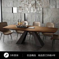 Nordic dining table modern simple personality walnut rectangular dining table table dining table and chair combination designer furniture