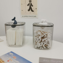 Cute animal polar bear whale shape dustproof storage box cotton swab box ornament storage jar storage box
