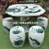 Jingdezhen ceramic table stool set balcony outdoor outdoor courtyard terrace villa garden leisure table and chair