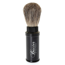 Baxter of California-pure badger hair black aluminum box portable travel shaving brush made in Germany