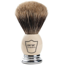 Parker-American Parker WHPB high quality badger hair white chrome handle shaving brush with brush holder