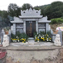 Tombstone new Quyang granite rural earth burial stone stele family Ancestor Tomb cemetery double cemetery stone carving
