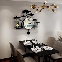 Nordic Hanging Bell Light Extravagant Personality Creative Fashion Decorative Clocks Home Living Room Modern Minimalist Atmosphere Hanging Wall Clock