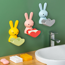 Cartoon soap box Bathroom soap box Cute soap shelf Childrens bathroom wall drain box free hole