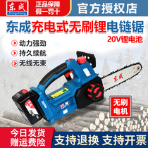 Dongcheng rechargeable brushless Lithium electric chain saw 20V handheld wireless DCML250B outdoor logging cutting saw