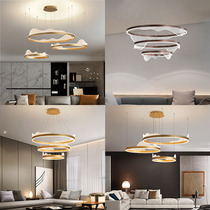 LED round circular living room dining chandelier Nordic light luxury modern simple hall front desk shop office light