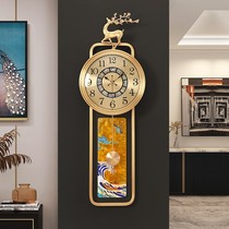 New Chinese brass hanging bell for home living room decorated wall bells Eurostyle atmosphere hanging table light extravagant and creative fashion quartz clock