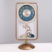High-end clock clock home desktop clock ornaments living room TV cabinet decoration creative light luxury new Chinese style clock