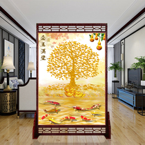 Chinese screen Solid wood living room leather hollow seat screen partition wall Hotel office Bedroom entrance occlusion home