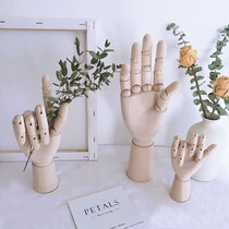 Dutch wooden movable joints human hand pendulum Nordic simple home decoration decoration full solid wood comic wooden hand model