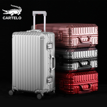 All-aluminum magnesium alloy luggage mens large capacity thick metal trolley case frame strong universal wheel suitcase women