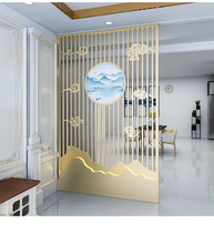 Wrought iron home screen Creative entrance Household commercial hot pot shop card seat partition Restaurant living room bar decorative wall