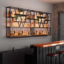 Wine rack Wine cabinet hanging display rack Restaurant white wine cabinet Bar bar Creative wrought iron wall wine rack wall hanging
