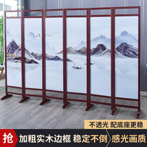 Chinese solid wood screen partition wall Office folding mobile hotel household living room blocking entrance door soft