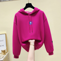 South Korea long sleeve hooded vests women's 2021 autumn and winter new thin Joker loose slim letter printed jacket tide