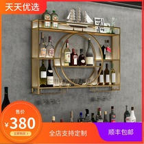 Red wine cabinet household Wine Rack bar wall hanging wine rack storage iron display rack wine rack storage rack