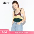 d'zzit ground element spring and summer new hollow stitching lotus leaf sling knitted vest top women 3F2E2072Q