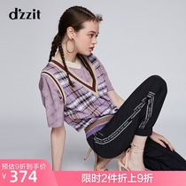dzzit ground element summer new letter ribbon sports pants trousers casual pants female 3G2Q4101A