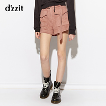 dzzit new autumn and winter new style soft suede high belt casual shorts women 3F4Q199