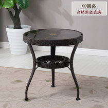 Balcony small table and chair rattan small apartment tea table simple indoor outdoor courtyard iron leisure round table