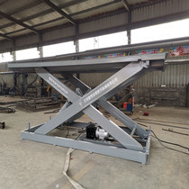 Large fixed scissor lift pit type hydraulic loading lifting platform construction site workshop electric hoist
