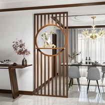 Chinese solid wood strip hollow custom flower stand screen living room entrance grille entrance wall tea room decoration seat screen