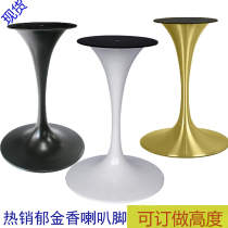 Spot Tulip trumpet table leg bracket dining table foot marble bench stainless steel chassis round frame