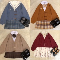 Alice in the mirror spot sheep warehouse national brand Q sugar cardigan solid color sweater