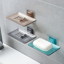 Toilet translucent soap box bathroom non-punched soap box soap rack soap box wall-mounted drain soap rack